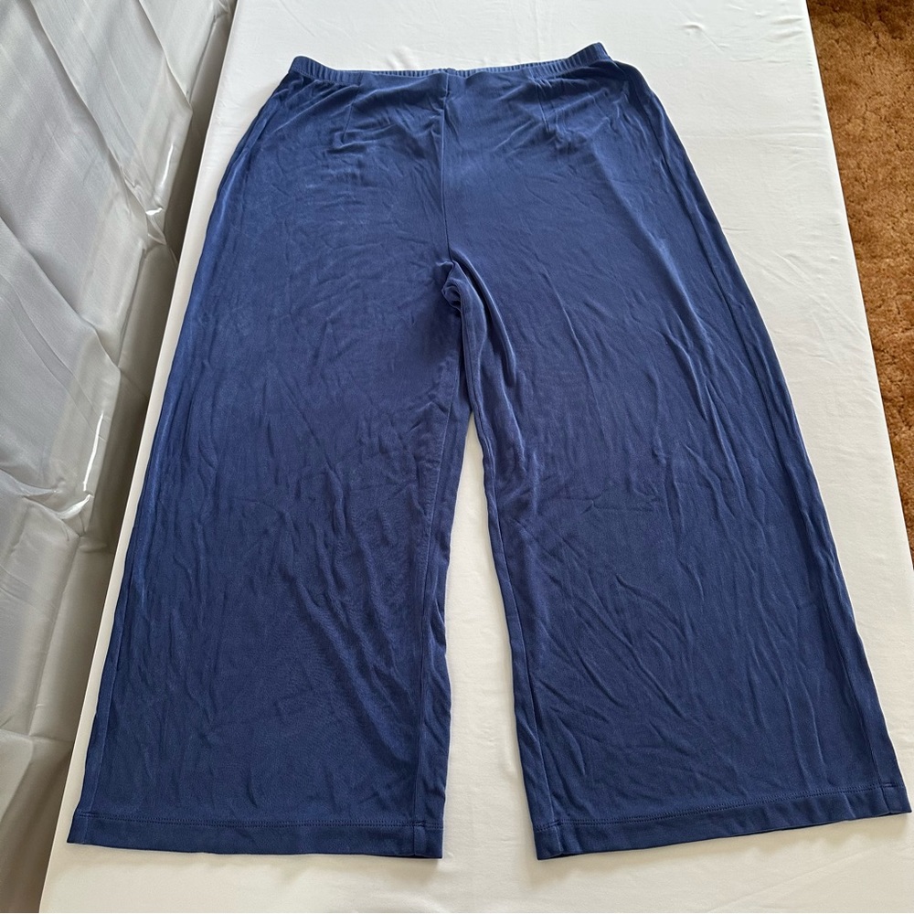 Chico's Travelers Blue Pull On Acetate Spandex Pants Size 3